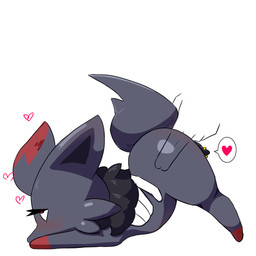 ambiguous_gender anal anal_fingering animal_genitalia animal_vulva ass_up bestiality canine_genitalia canine_vulva disembodied_hand female feral fingering genital_piercing genitals heart_eyes heart_symbol human_on_feral interspecies piercing pokephilia side_view size_difference vulva star_cookie nintendo pokemon generation_5_pokemon human mammal pokemon_(species) zorua absurd_res hi_res