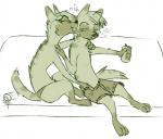 anthro bodily_fluids can clothed clothing container drooling drunk duo face_lick female furniture hand_in_pants licking male saliva seductive sitting sofa substance_intoxication tongue tongue_out topless visiti disney pack_street zootopia anneke_(weaver) fan_character wolter_(weaver) aardwolf hyena mammal brother_(lore) brother_and_sister_(lore) incest_(lore) sibling_(lore) sister_(lore) twincest_(lore) twins_(lore)