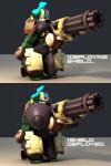 areola big_breasts big_butt breast_expansion breasts butt crossgender erect_nipples expansion female huge_butt machine nipples not_furry ranged_weapon simple_background solo text weapon wide_hips anthroanim blizzard_entertainment overwatch bastion_(overwatch) ganymede_(overwatch) humanoid omnic robot 2017 2:3 3d_(artwork) digital_media_(artwork) english_text hi_res