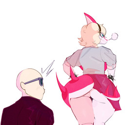 accessory anthro bald big_butt blonde_hair blue_eyes blush bone_frill bracelet breasts breath bubble_butt butt clothing curvy_figure duo eyelashes eyewear female frill_(anatomy) hair hair_accessory hairband head_crest head_frill jacket jacket_around_waist jewelry long_tail male presenting presenting_hindquarters short_hair smile snout spiked_bracelet spiked_tail spikes spikes_(anatomy) stop_staring_at_me sunglasses tail thick_thighs topwear wide_hips el_bigotez cavemanon_studios i_wani_hug_that_gator inco_(iwhtg) mia_moretti dinosaur hadrosaurid human mammal ornithischian ornithopod parasaurolophus prehistoric_species reptile scalie 2024 absurd_res colored hi_res