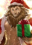 abs anthro fur hair male muscular muscular_anthro muscular_male pecs simple_background solo sky_gomi felid lion mammal pantherine 2020 hi_res