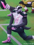 american_football anthro clothing exercise footwear jock male muscular shoes sneakers solo sport uniform fauna_island badger felid leopard mammal mustelid musteline pantherine team_(disambiguation) absurd_res hi_res