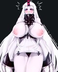 areola big_areola big_breasts blush breasts camel_toe clothing female hair horn huge_breasts nipples not_furry panties pink_eyes solo underwear white_body white_hair white_skin oni_unicorn kantai_collection harbour_princess horned_humanoid humanoid shinkaisei-kan 4:5 hi_res