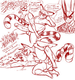 5_fingers 5_toes abs anal anal_penetration anthro anthro_on_anthro anthro_penetrated anthro_penetrating anthro_penetrating_anthro armpit_hair balls big_penis blush blush_lines bodily_fluids body_hair butt chin_grab claws clenched_teeth clothing cross-eyed cross-popping_vein cum cum_while_penetrated cumshot dialogue duo ejaculation entwined_tails erection eyewear eyewear_only fangs feet fingers from_behind_position genital_fluids genitals glasses glasses_only half-closed_eyes hands-free hot_dogging huge_penis humanoid_feet humanoid_genitalia humanoid_hands humanoid_penis looking_pleasured male male/male male_penetrated male_penetrating male_penetrating_male markings muscular muscular_anthro muscular_male narrowed_eyes necktie notched_ear nude open_mouth open_smile orgasm pecs penetration penile penile_penetration penis penis_size_difference plantigrade prostate_orgasm raised_heel ring_(marking) ringed_tail seductive sex sharp_teeth simple_background smile smirk smug smug_face smug_grin speech_bubble standing_on_toes straddling straddling_penis striped_markings striped_tail stripes suit sweat sweating_profusely tail tail_coil tail_markings teeth text tiptoes toe_claws toes vein veiny_penis wearing_glasses eebahdeebah cartoon_network regular_show kubo_(eebahdeebah) lars_(eebahdeebah) rigby_(regular_show) bassariscus cacomistle lagomorph leporid mammal procyonid rabbit raccoon digital_drawing_(artwork) digital_media_(artwork) english_text hi_res monochrome red_and_white