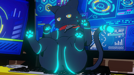 :3 black_body black_fur butt electronics female feral fur genitals keyboard machine monitor paws solo vulva zensintemple hi-fi_rush microsoft tango_gameworks 808_(hi-fi_rush) domestic_cat felid feline felis mammal robot 2023 3d_(artwork) blender_(artwork) blender_eevee_(artwork) digital_media_(artwork) hi_res widescreen