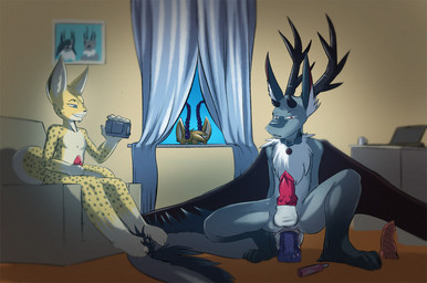anal anal_masturbation anal_penetration animal_genitalia animal_penis anthro antlers being_watched camera dildo dildo_in_ass dildo_insertion dildo_sitting duo_focus erection genitals group horn knot looking_at_another looking_through male masturbation membrane_(anatomy) membranous_wings nude object_in_ass penetration penile_spines penis recording sex_toy sex_toy_in_ass sex_toy_insertion tail toy wings ratcha mythology equinoxd jazzy_(ratcha) canid canine dragon felid feline mammal mythological_creature mythological_scalie scalie serval 2016 digital_media_(artwork) hi_res