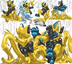 4_fingers 4_toes assimilation athletic black_body blue_body blue_eyes blue_fur blue_nipples blue_pawpads bodily_fluids claws cum cumshot dipstick_tail duo ejaculation erection feet fingers foot_fetish foot_lick foot_play fur genital_fluids genitals glistening goo-connected_lips goo_transformation hand_on_penis hypnosis hypnotic_eyes latex licking liquid_latex long_tail male male/male markings mind_control multicolored_body multicolored_fur nipples nude open_mouth pawpads paws penis ringed_eyes simple_background solo species_transformation tail tail_markings teeth text toe_claws toes tongue tongue_out transformation two_tone_body two_tone_fur two_tone_tail white_background white_body white_fur yellow_body yellow_tail haiae nintendo pokemon felid feline generation_7_pokemon legendary_pokemon mammal pokemon_(species) zeraora 2023 chinese_text hi_res multiple_images sequence translation_request