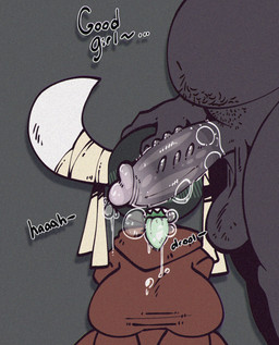 after_oral anthro balls belly big_horn big_penis blush bodily_fluids breath drooling duo faceless_character faceless_male female genitals good_girl green_blush horn humanoid_genitalia humanoid_penis male male/female moan navel overweight overweight_anthro overweight_male penile_spines penis pubes saliva saliva_on_penis teeth these_aren't_my_glasses tongue tongue_out wrapped moogers aisha_(moogers) demon 2025 hi_res
