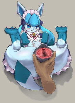 ambiguous_gender ambiguous_on_feral animal_genitalia animal_vulva anus bestiality blue_body blue_fur blush bodily_fluids canine_genitalia canine_vulva claws clitoral_fossa clitoris clothing disembodied_hand female female/ambiguous female_feral feral fur gaping gaping_vagina genital_fluids genitals glistening glistening_genitalia glistening_vulva holowear_(pokemon) human_on_feral interspecies legs_up lying maid_headdress maid_uniform multi_nipple nipples on_back open_mouth paw_pose pokephilia pose presenting presenting_vulva quadruped spread_legs spread_vulva spreading tail thick_thighs uniform vaginal_fluids vulva wide_hips usagin nintendo pokemon pokemon_unite tea_party_style_glaceon canid canine eeveelution generation_4_pokemon glaceon human mammal pokemon_(species) hi_res unavailable_at_source