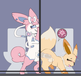 animal_genitalia anonymous_sex balls bathroom bodily_fluids canine_genitalia cervical_penetration cum cum_in_uterus cum_in_vagina cum_inside doggystyle duo female feral from_behind_position genital_fluids genitals glory_hole heart_symbol impregnation internal internal_vaginal knot knot_root knotted_glory_hole knotted_penis knotting leaking_cum looking_pleasured male male/female on_hind_legs ovum penetration penis same_evolution_group sex sheath sperm_cell tongue tongue_out uterus vaginal vaginal_penetration x-ray_view flowerbud nintendo pokemon fan_character sly_(allault_alter) vivi_(vivee) eevee eeveelution generation_1_pokemon generation_6_pokemon pokemon_(species) sylveon hi_res