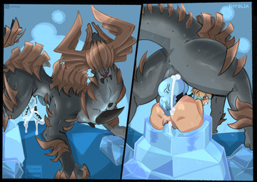 2_penises anal anal_penetration animal_genitalia animal_penis bestiality bound cold dominant dominant_feral dominant_male double_penetration duo encasement female female_human female_on_bottom female_on_feral female_penetrated feral feral_on_top feral_penetrating feral_penetrating_female feral_penetrating_human freezing genitals human_on_bottom human_on_feral human_penetrated ice interspecies knot knotted_penis larger_feral larger_male male male/female male_feral male_on_human male_on_top male_penetrating male_penetrating_female male_penetrating_human multi_genitalia multi_penis object_in_pussy on_bottom on_top penetration penile penile_penetration penis penis_in_ass restrained_legs sex size_difference smaller_female smaller_human smaller_penetrated temperature_play vaginal vaginal_penetration thyglia_fox capcom monster_hunter mythology dragon human jin_dahaad leviathan_(mh) mammal mythological_creature mythological_scalie scalie hi_res