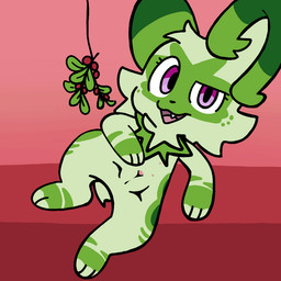 clitoris fangs female feral genitals looking_at_viewer lying mistletoe nipples on_back open_mouth paws plant presenting presenting_vulva simple_background smile solo spread_vulva spreading tail teeth vulva lucky_luxio nintendo pokemon orquidea_(jm-luxro) generation_9_pokemon pokemon_(species) sprigatito 2025 animated digital_drawing_(artwork) digital_media_(artwork)