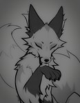 ambiguous_gender anthro eyes_closed facial_piercing fur inner_ear_fluff licking piercing self_lick solo tongue tongue_out tuft falvie the_fox_(falvie) canid canine fox mammal 2024 digital_drawing_(artwork) digital_media_(artwork) hi_res monochrome