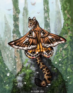 ambiguous_gender day detailed_background feral fur outside sky solo striped_body striped_fur stripes wings flashw arthropod felid feline hybrid insect lepidopteran mammal moth serval 2019 digital_media_(artwork)