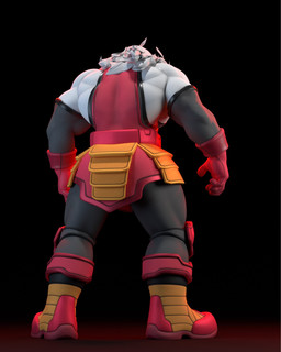 anthro armor back_muscles biceps clothed clothing fur male muscular muscular_anthro muscular_male solo suit white_body white_fur leodamodeler leothemodeler leodamodeler_(modeler) thokk_(invincible) alien dornian felid lion mammal pantherine hi_res
