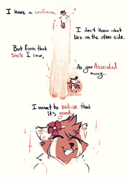 anthro blush bodily_fluids clothed clothing crying eyes_closed flower fur orange_body orange_fur plant simple_background sparkles tears tears_of_joy text white_background white_body white_fur pizzaowl cult_of_the_lamb massive_monster_(studio) lamb_(cult_of_the_lamb) red_crown_(cult_of_the_lamb) ailurid bovid caprine mammal red_panda sheep 2022 comic digital_media_(artwork) english_text hi_res