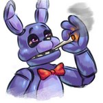 ambiguous_gender anthro blue_body blue_fur bow_tie drugs eyebrows fur machine marijuana purple_eyes simple_background smoking smoking_marijuana solo stoned substance_intoxication teeth advos five_nights_at_freddy's scottgames bonnie_(fnaf) animatronic lagomorph leporid mammal rabbit robot robot_anthro 1:1 2023 digital_media_(artwork)