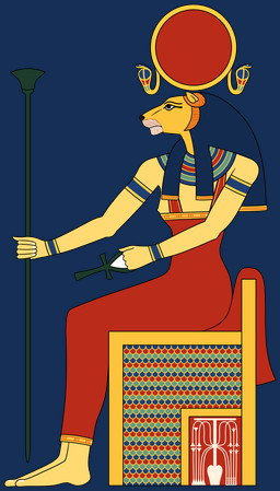 ankh armband bare_breasts barefoot chair clothing dress egyptian eyelashes feet female furniture jewelry kalasiris lotus_symbol mane monotone_body necklace nipples red_clothing red_dress red_eyes ribbons scepter side_view simple_background sitting solo throne transparent_background uraeus wedjat_eye whisker_spots whiskers wig eternal_space tefnut felid humanoid lion mammal pantherine absurd_res alpha_channel colored hi_res