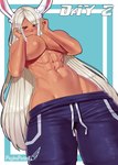 abs athletic athletic_female big_breasts blush breasts clothed clothing female grey_hair hair red_eyes serratus solo tan_body tan_skin topless pashapencil my_hero_academia rumi_usagiyama animal_humanoid human humanoid lagomorph lagomorph_humanoid leporid_humanoid mammal mammal_humanoid quirked_human_(my_hero_academia) rabbit_humanoid 2023 hi_res