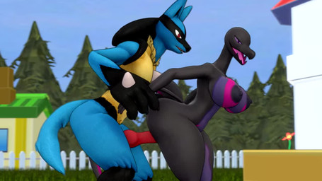 abdominal_bulge animal_genitalia animal_penis anthro anthro_on_anthro anthro_penetrated anthro_penetrating anthro_penetrating_anthro areola arm_grab arm_pull balls bent_over big_breasts black_areola black_balls black_nipples blue_body blue_fur bouncing_breasts breasts butt canine_genitalia canine_penis curvy_figure day detailed_background dominant duo eyes_closed female female_focus female_penetrated fingers from_behind_position fur genitals hands_behind_back interspecies knot male male/female male_penetrating male_penetrating_female narrowed_eyes navel nipples nude open_mouth outside penetration penile penile_penetration penis penis_in_vagina prison_guard_position red_eyes red_penis restrained scales sex standing standing_sex submissive thrusting vaginal vaginal_penetration vulva devilscry nintendo pokemon canid canine generation_4_pokemon generation_7_pokemon lizard lucario mammal pokemon_(species) reptile salazzle scalie 16:9 2022 3d_(artwork) 3d_animation animated digital_media_(artwork) high_framerate loop no_sound short_playtime source_filmmaker_(artwork) video widescreen
