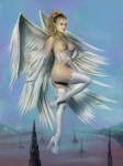 boots clothed clothing feathered_wings feathers female footwear gloves handwear high_heeled_boots high_heels legwear not_furry platform_footwear platform_heels shoes solo stockings thigh_boots thigh_highs topless wings lorenzo_sperlonga angel humanoid