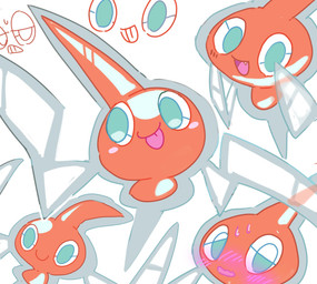 ambiguous_gender blush bodily_fluids feral group looking_at_viewer not_furry open_mouth sweat tongue tongue_out winte nintendo pokemon generation_4_pokemon normal_rotom pokemon_(species) rotom hi_res