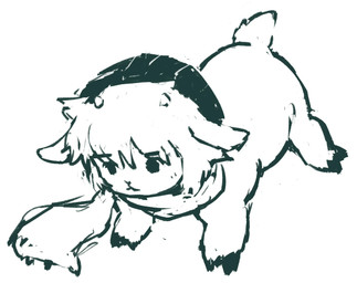 beanie clothing cloven_hooves feral feral_with_hair hair hat headgear headwear hooves male scut_tail short_tail solo tail toony petday your_turn_to_die shin_tsukimi bovid caprine mammal sheep hi_res monochrome
