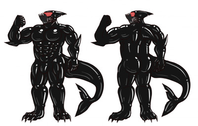 3_toes anthro barazoku black_bodysuit black_clothing black_latex black_skinsuit bodysuit claws clothing dorsal_fin dorsal_fin_scar drone feet fin fin_scar gas_mask grey_lines hypnotic_visor latex male mask muscular muscular_male pectoral_fin scar skinsuit tail tail_fin tail_fin_scar tail_scar tight_clothing toes haha-yea negashark aquatic fish shark 2026 hi_res model_sheet