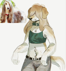anthro arm_hair armpit_hair belt black_belt blonde_hair body_hair bottomwear bulge chest_hair clothing collar collarbone countershade_face countershade_torso countershading crop_top denim denim_bottomwear denim_clothing ear_piercing facial_hair femboy flat_chested floppy_ears fur green_clothing green_collar green_crop_top green_shirt green_topwear grey_bottomwear grey_clothing grey_jeans grey_pants hair hair_over_eyes happy_trail jeans long_hair male midriff multi_nipple navel nipples pants piercing shirt simple_background slim_anthro snout solo stubble tan_body tan_fur teats three-quarter_view topwear white_background white_body white_fur wolfertinger afghan_hound canid canine canis domestic_dog hunting_dog mammal sighthound 2024 colored_sketch hi_res portrait reference_image shaded sketch soft_shading three-quarter_portrait trans_(lore) trans_woman_(lore)