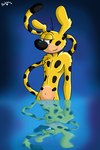 anthro lake male solo racksana marsupilami_(series) spirou_magazine marsupilami_(character) mammal marsupilami primate 2:3 hi_res