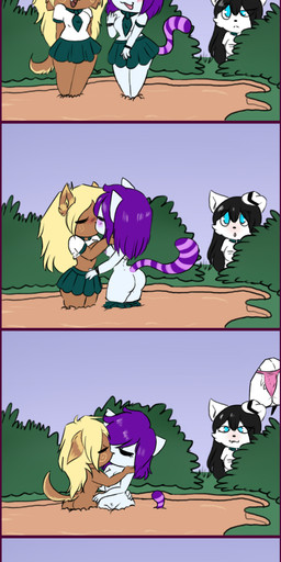 anthro breasts butt chibi clothing death double_kill excited female female/female female_death genitals group heterochromia kissing masturbation nipples nude obscured_masturbation pose quicksand school_uniform sex sinking smile uniform vulva j.fbelen lovely_pets muzy_frile canid canine canis domestic_cat domestic_dog felid feline felis fox mammal absurd_res comic hi_res long_image pinup tall_image