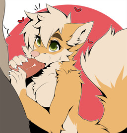 anthro anthro_on_anthro anthro_penetrated anthro_penetrating anthro_penetrating_anthro dipstick_tail duo fellatio female female_penetrated fur green_eyes grey_body grey_fur heart_symbol male male/female male_penetrating male_penetrating_female markings oral orange_body orange_fur penetration penile penis_in_mouth red_background sex simple_background solo_focus tail tail_markings tan_body tan_fur slushie-nyappy-paws borko_(barkwoofawoo) rika_(barkwoofawoo) canid canine canis fox mammal red_fox true_fox wolf 2026 digital_drawing_(artwork) digital_media_(artwork)