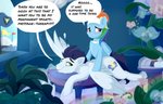 dialogue duo embarrassed female feral male male/female massage spa text wings rutkotka friendship_is_magic hasbro my_little_pony mythology rainbow_dash_(mlp) soarin_(mlp) wonderbolts_(mlp) equid equine horse mammal mythological_creature mythological_equine pegasus pony english_text hi_res