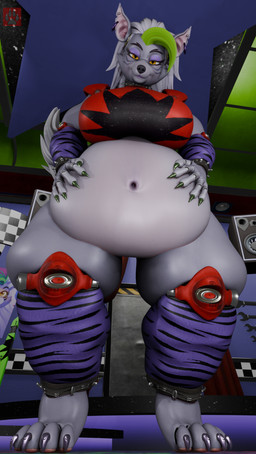anthro belly beverage big_belly big_breasts box breasts clothed clothing container female first_person_view food happy huge_belly huge_breasts huge_hips huge_thighs larger_female looking_at_viewer looming looming_over machine mirror obese overweight partially_clothed size_difference slightly_chubby smile solo thick_thighs weight_gain wide_hips vep125 mayosplash_(modeler) five_nights_at_freddy's five_nights_at_freddy's:_security_breach scottgames steel_wool_studios roxanne_wolf animatronic canid canine canis mammal robot wolf 3d_(artwork) digital_media_(artwork) hi_res