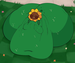 beady_eyes belly big_belly big_butt blonde_eyebrows bodily_fluids breasts brown_face butt chubby_cheeks deep_navel double_chin eyebrows featureless_breasts female flower freckled_butt freckles grass green_body green_freckles green_skin huge_belly huge_butt hyper hyper_belly hyper_butt lawn leaf medium_breasts multicolored_body multicolored_skin navel noseless not_furry nude nude_female open_mouth open_smile outside pink_flower plant red_flower sidewalk smile solo sunflower sweat sweaty_body white_mouth fizzooka electronic_arts plants_vs._zombies popcap_games elemental_creature flora_fauna flower_creature sunflower_(pvz) 2025 cel_shading colored digital_drawing_(artwork) digital_media_(artwork) english_description hi_res shaded