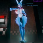 anthro areola big_breasts blue_body bow_ribbon breasts dialogue female genitals green_eyes inside low-angle_view machine nipples nude pussy solo text thick_thighs lpyro9 five_nights_at_freddy's five_nights_at_freddy's_2 scottgames toy_bonnie_(fnaf) toy_bonnie_(psychojohn2) animatronic lagomorph leporid mammal rabbit robot 1:1 3d_(artwork) digital_media_(artwork) english_text