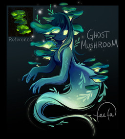 black_background female fingers fungus ghost_fungus glowing leaf legless mushroom not_furry simple_background solo tail text feefal funguary elemental_creature elemental_humanoid fungi_fauna fungi_humanoid ghost humanoid mushroom_humanoid spirit digital_media_(artwork) english_text hi_res reference_image