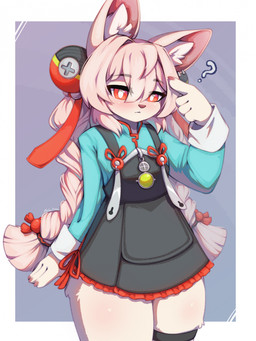 anthro biped bottomwear claws clothed clothed_anthro clothed_female clothing female fingers front_view fully_clothed fully_clothed_anthro fully_clothed_female fur hair inner_ear_fluff looking_at_viewer solo standing topwear tuft alphadesu zhao lagomorph leporid mammal rabbit 2026 digital_drawing_(artwork) digital_media_(artwork) hi_res