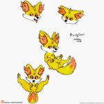 canid canine expressions fennekin feral fox fur generation_6_pokemon hi_res legs_up lying male mammal nintendo on_back pawpads paws pokemon pokemon_(species) reference_image smile solo spread_legs spreading text tongue tongue_out yordraw