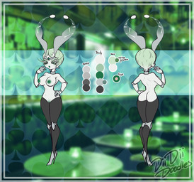 2_toes 3_fingers ace_of_spades antennae_(anatomy) big_breasts biped blue_eyes breasts clothing crown diamond_(marking) dipstick_antennae eyelashes feet female fingers footwear forehead_gem fur gem genitals green_background grey_clothing headgear heart_symbol high_heels humanoid_genitalia humanoid_vulva long_eyelashes markings multicolored_antennae non-mammal_breasts pokemorph shoes simple_background solo standing text thick_eyelashes tiara toes translucent two_tone_antennae vulva white_antennae white_body white_fur diidiidoodles nintendo pokemon cecilia_verglas_(nickzilla) arthropod frosmoth generation_7_pokemon generation_8_pokemon humanoid hybrid insect lepidopteran pheromosa pokemon_(species) ultra_beast hi_res model_sheet