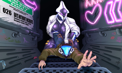 armor big_breasts breasts death_by_snu_snu dominant dominant_female dragged_away duo faceless_character faceless_human faceless_male female female_on_human headgear helmet interspecies larger_female leg_grab light_body light_skin male male/female male_human neon_lights questionable_consent size_difference smaller_human smaller_male text xenophilia saggs312_(artist) halo_(series) microsoft xbox_game_studios alien human mammal sangheili absurd_res colored english_text hi_res