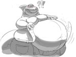 anthro belly belly_overhang belt belt_snap big_belly blush blush_lines bottomwear clothed clothing fangs huge_belly hyper hyper_belly looking_down looking_down_at_belly looking_down_at_self male moobs morbidly_obese morbidly_obese_anthro morbidly_obese_male navel nipples obese obese_anthro obese_male overweight overweight_anthro overweight_male pants question_mark solo standing tail teeth thick_tail thick_thighs topless topless_anthro topless_male underwear wardrobe_malfunction wide_eyed praceph dreamworks the_bad_guys mr._shark_(the_bad_guys) fish marine shark 2022 4:3 half-length_portrait hi_res portrait