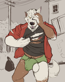 5_fingers after_sex anthro balls balls_expansion barely_contained biped black_nose bodily_fluids bulge claws clothed clothing cum cum_in_clothing cum_through_clothing detailed_background detailed_bulge expansion fingers flaccid fluffy fur genital_expansion genital_fluids genital_outline genitals growth hair human_to_anthro humanoid_genitalia humanoid_penis inner_ear_fluff jacket looking_at_viewer male muscle_growth muscular muscular_anthro muscular_male nipples open_mouth outside partially_clothed pawpads penis penis_expansion penis_outline penis_poking_out plant precum precum_through_clothing precum_through_underwear pubes rip sharp_teeth shirt size_transformation sky snarling solo species_transformation standing tearing_clothing teeth tongue topwear torn_clothing transformation trash tree tuft underwear wet wet_clothing white_balls white_body white_fur window koorivlf mythology anon_(koorivlf) canid canine canis human mammal mythological_canine mythological_creature werecanid werecanine werecreature werewolf wolf 2018 4:5 digital_media_(artwork) hi_res portrait signature sketch three-quarter_portrait