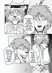 2022 absurd_res anthro black_and_white canid canine canis clothed clothing comic countershading dialogue duo english_text gaku_kodori greyscale harzu hi_res male male/male mammal monochrome morenatsu shirt shun_(morenatsu) text topwear uvula wolf young