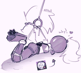 anthro armbinder ball_hood bdsm binder_(restraint) bondage bondage_gear bound bra clothing female gag gagged hair heart_symbol leggings legs_tied legwear padlocked_collar ponytail restraints solo submissive submissive_anthro submissive_female tail_restraint underwear bitkat discord_(app) domestic_cat felid feline felis mammal