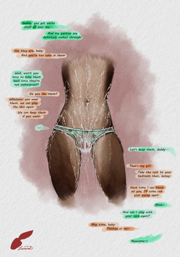 anthro bodily_fluids clothed clothing cum cum_from_vagina cum_in_clothing cum_in_underwear cum_in_vagina cum_inside cum_on_belly cum_on_body cum_on_leg cum_string cum_through_clothing cum_through_underwear dialogue female fur genital_fluids leaking_cum navel panties panties_only simple_background solo speech_bubble text topless topless_anthro topless_female underwear underwear_only wet wet_clothing wet_panties wet_underwear young young_anthro young_female redleveret mammal unknown_species absurd_res digital_media_(artwork) english_text hi_res daughter_(lore) father_(lore) father_and_child_(lore) father_and_daughter_(lore) incest_(lore) parent_(lore) parent_and_child_(lore) parent_and_daughter_(lore)