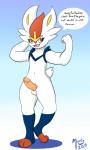 anthro athletic athletic_anthro athletic_male balls biped butt clothed clothing erection footwear fur genitals hair humanoid_genitalia humanoid_penis legwear looking_at_viewer male nude penis simple_background smile socks solo standing text white_body white_fur baron_montesque nintendo pokemon cinderace generation_8_pokemon lagomorph mammal pokemon_(species) 2019 absurd_res digital_media_(artwork) english_text hi_res