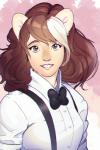 brown_eyes brown_hair clothing cosplay female hair looking_at_viewer smile solo luxar92 plastic_love real_world dandee_(character) mariya_takeuchi animal_humanoid felid humanoid lion mammal pantherine meme redraw