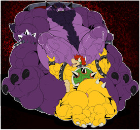2_penises animal_genitalia animal_penis anthro anus armband balls barefoot beard beer_belly big_balls big_butt big_muscles big_penis biped body_hair bracelet butt chest_hair claws collar dominant duo erection facial_hair feet fellatio fur genitals hair hemipenes holding_another's_penis holding_penis horn huge_balls huge_muscles huge_penis humanoid_genitalia humanoid_penis hyper hyper_balls hyper_genitalia hyper_muscles hyper_penis jewelry kneeling kneeling_oral_position licking male male/male multi_genitalia multi_penis muscular muscular_anthro muscular_male nude oral pecs penile penis penis_lick plantigrade presenting presenting_anus presenting_hindquarters raised_foot raised_tail red_hair sex shell simple_background sitting size_difference smile spiked_armband spiked_bracelet spiked_collar spiked_shell spikes spikes_(anatomy) tail teeth toes tongue tongue_out vein veiny_penis xibalbakat final_fantasy mario_bros nintendo square_enix bowser behemoth_(final_fantasy) koopa scalie digital_media_(artwork) hi_res