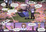backpack blonde_hair blue_eyes camping dialogue duo female flower_field grass hair male male/female not_furry outside plant pollen rock sleeping_bag sneeze text white_hair yellow_eyes fanimal_creations the_weight_of_scales drake_(the_weight_of_scales) iris_(the_weight_of_scales) human humanoid mammal absurd_res comic english_text hi_res meme